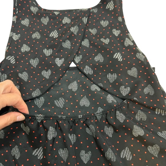 Bozzolo Sleeveless Heart Print High Low Open Back Red Black & White Top Size S - Picture 6 of 12